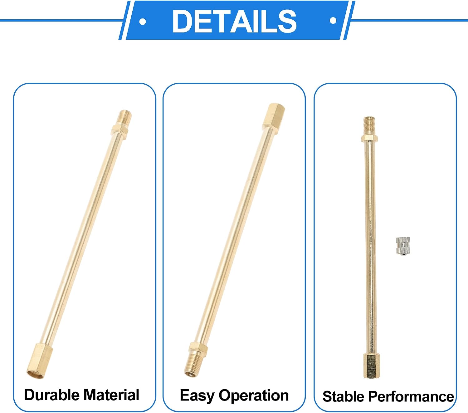 1 Set 170mm Tire Valve Extension with Dust-Resist Cap Universal Copper 180 Degree Tyre Valve Stem Extender for Car Motorcycle RV Truck Bike
