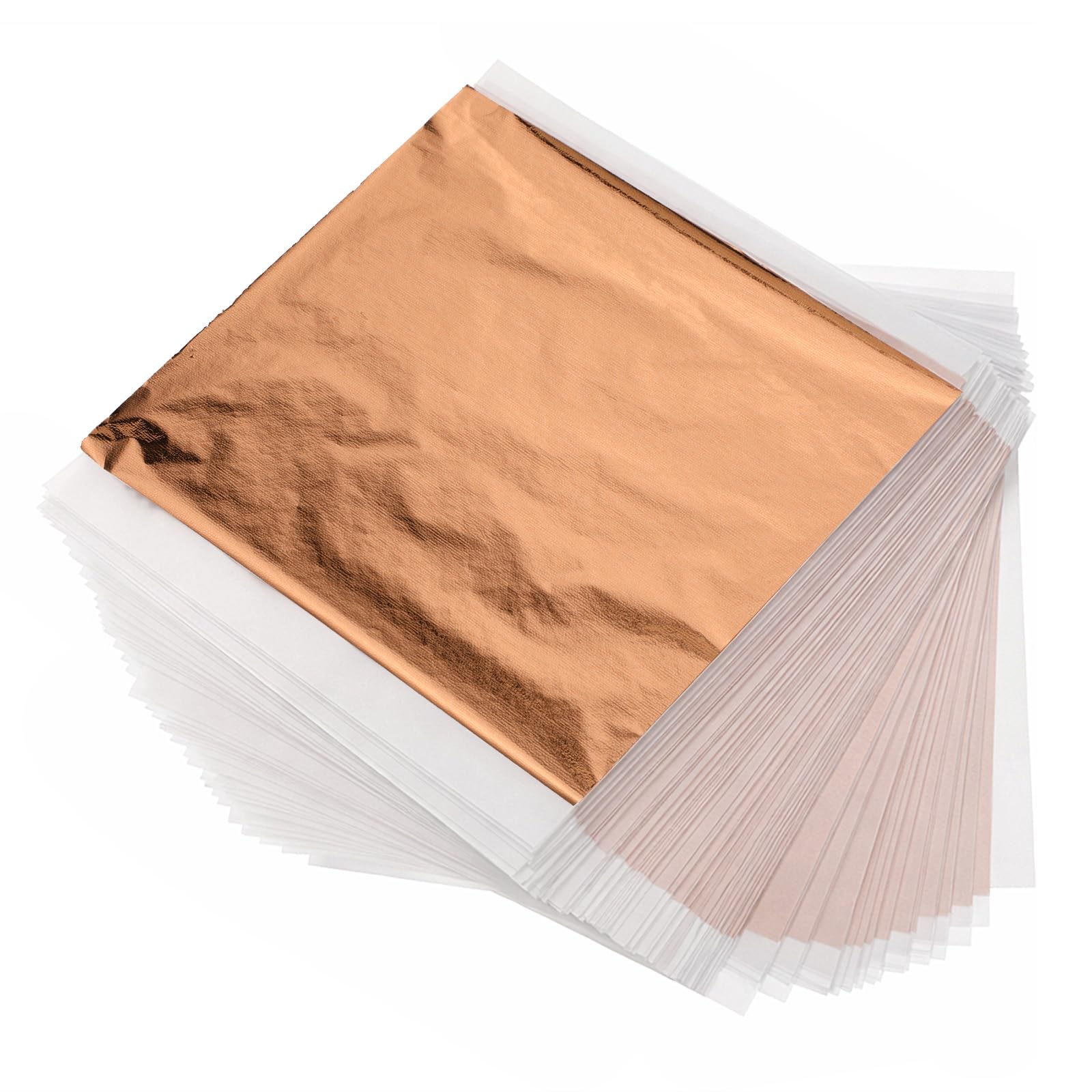100Pcs Copper Leaf Sheets, 14x14 cm Rose Gold Copper Foil Sheets