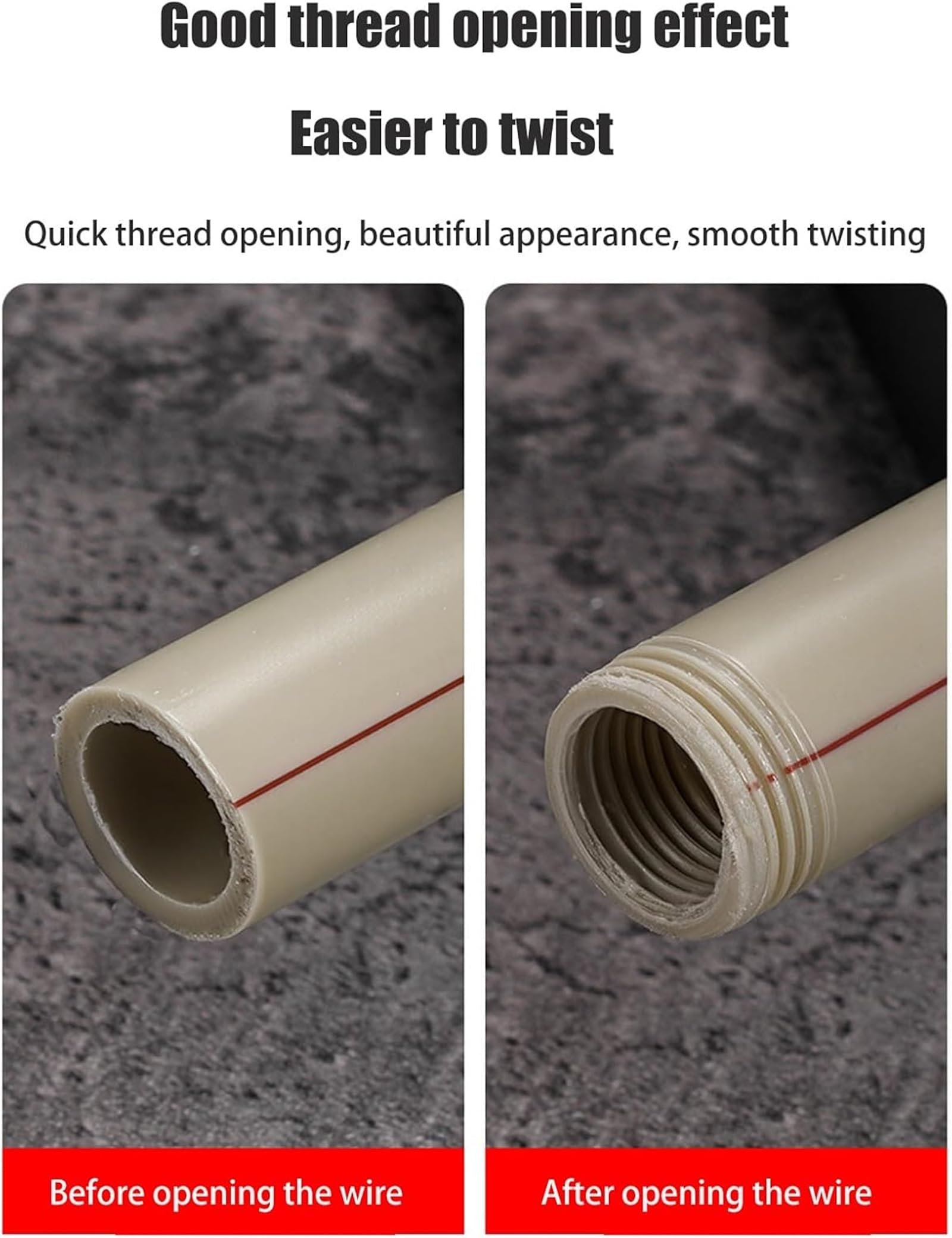 2025 Dual-Function Integrated PVC Pipe Threading Tool, Electric Drill-Compatible Internal & External Threader Kit for 1/2" & 3/4" Pipe Sizes, Home Repair Rethreading Kit (1/2")