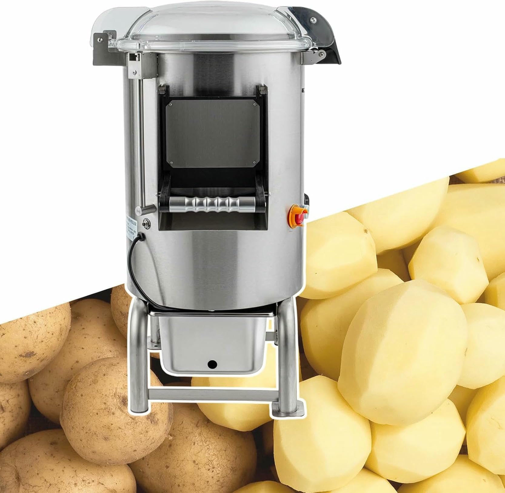 Peladora de Patatas doméstica de 550 W, Capacidad: 5 kg/12 l, 70-100 kg/h, Herramienta automática para pelar Frutas y Verduras de Cocina, 110 V