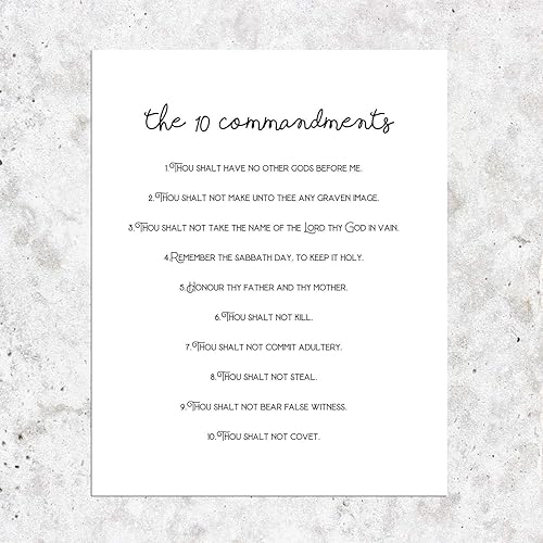 Miniatura 5 de The 10 Commandments, Christian Home Decor Print Ten Commandments Wall Art, 10 Commandments Sign, Christian Wall Sign, Bible Verse Sign, Religious