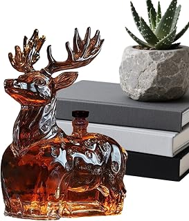 Decanters for Alcohol | 120ml Deer Funny Glassware,Liquor Bourbon Decanter Wine Bottle,for Men Christmas Birthday Party Bourbon Brandy Wine Vodka Tequila Bar Office