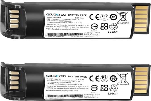 DS2278 Li-ion Battery 2 Pack Compatible with Zebra DS2278 CR2278 Handheld Barcode Scanner
