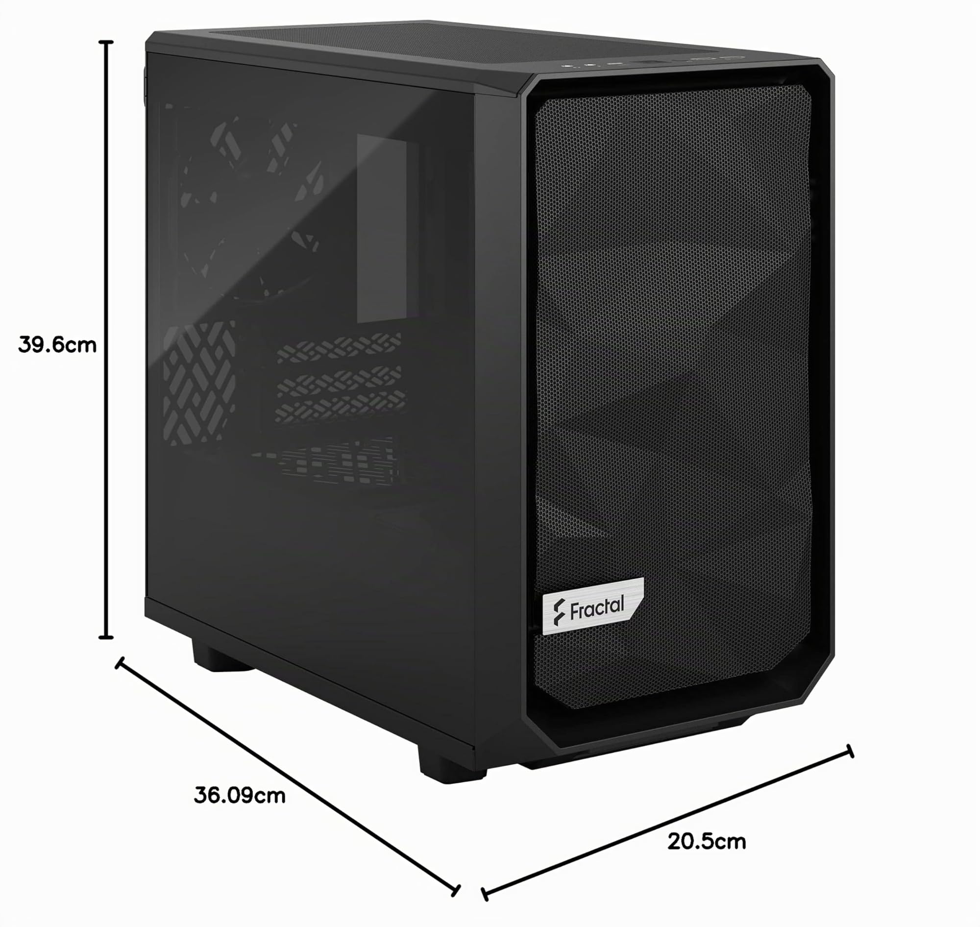 Fractal Design Meshify 2 Nano Black, Tempered Glass Dark Tint