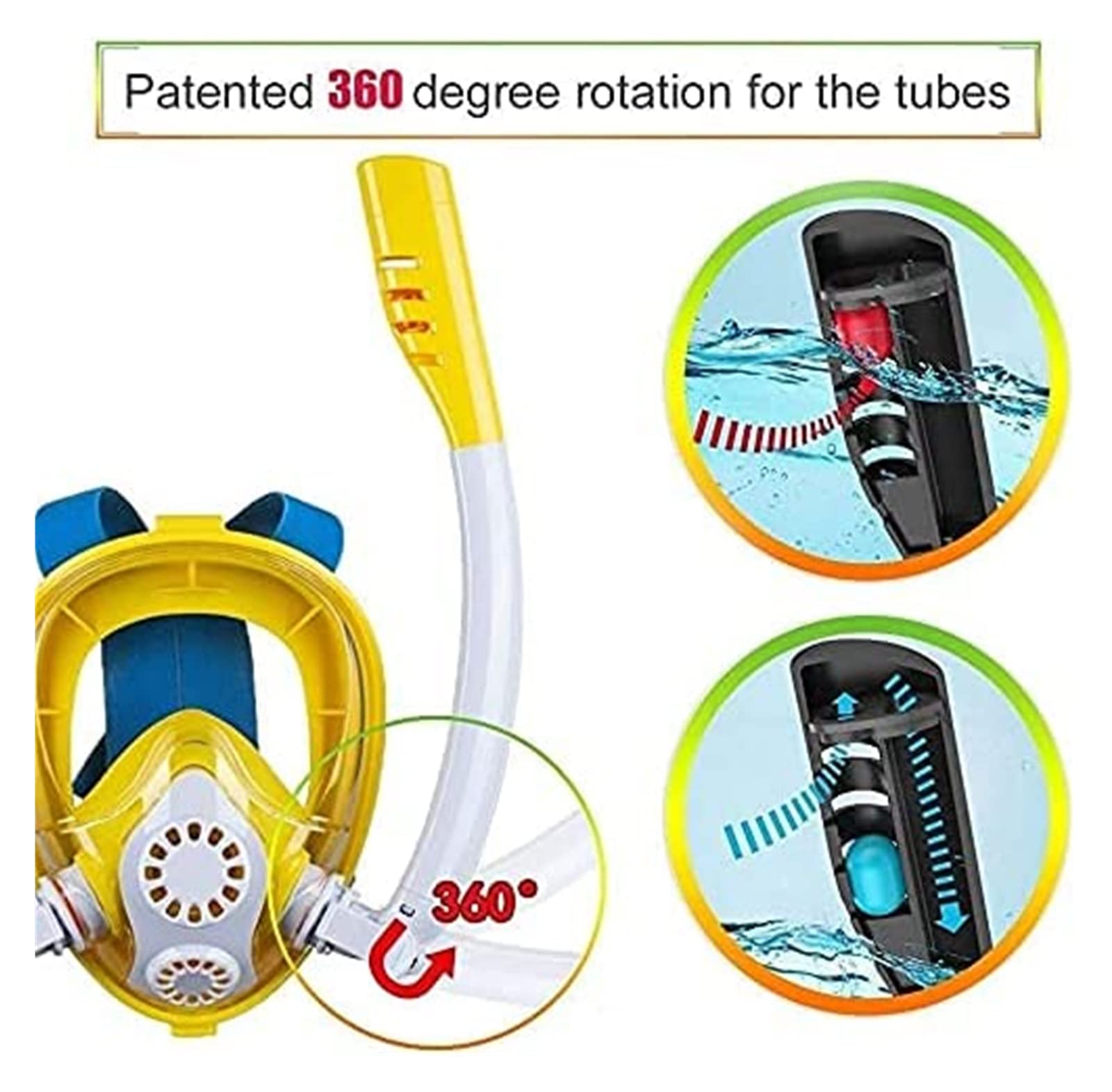 Máscara de Buceo, máscara Snorkel, subacuática, antivaho, Cara Completa, natación, , Equipo