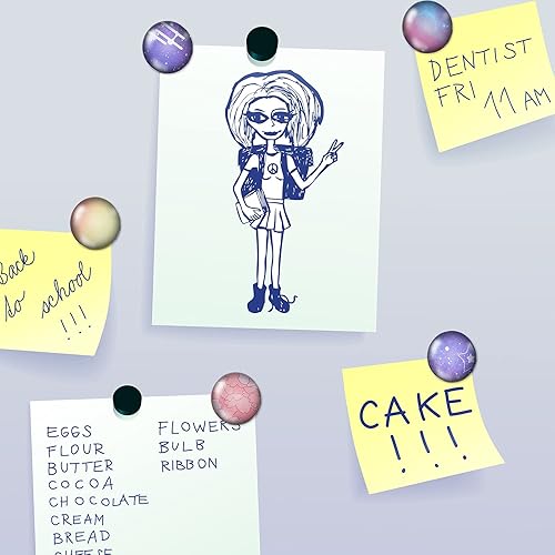 Miniatura 7 de Colzzy Kit de 41 imanes redondos de vidrio transparente para nevera, incluye perforadores de papel de 1 pulgada para manualidades decorativas,