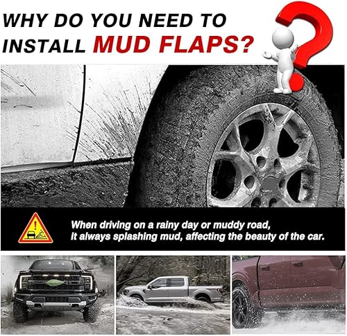 Miniatura 3 de Autorder Protectores contra salpicaduras para Ford F-150 F150 2021 2022 2022 2023 2024, accesorios guardabarros delantero y trasero, juego de 4