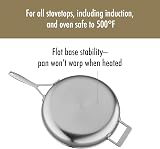 Demeyere Industry 5, 12.5-inch Stainless Steel Fry Pan with Helper Handle, 5-Ply Construction, Compatible on all Stovetops, Made in Belgium - 5