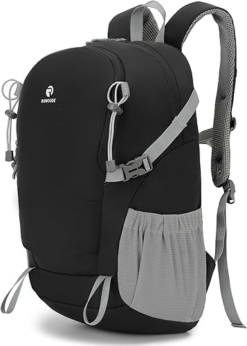 Miniatura 9 de Mochila de senderismo para hombres y mujeres, mochila de viaje ligera de 25 litros para acampar al aire libre Blanco y marrón,Blanco y gris,Negro