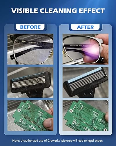 Miniatura 5 de CREWORKS 3L Máquina de Limpieza Ultrasónica Digital con Degas y Modo Suave, Limpiador Ultrasónico de 120W con Calentador y Temporizador, Limpiador