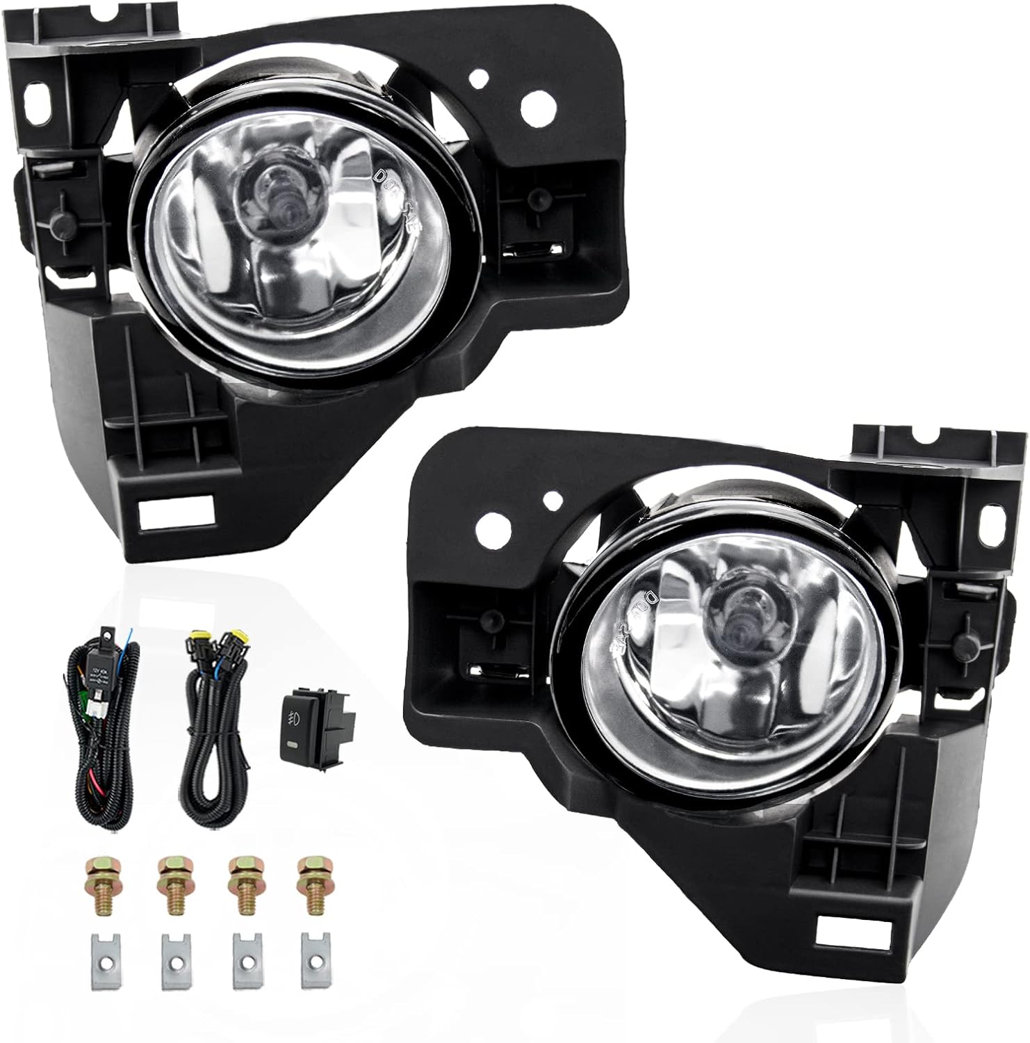 Driving Fog Lights Lamps Assembly Kit for 2009-2014 Nissan Maxima Fog Light Replacement with H11 Halogen Bulbs Switch and Wiring Kit