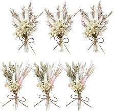 Lithyc 6 Pieces Mini Bouquet Dried Flowers Craft Photo Frame Perfect for DIY Wedding Decorations