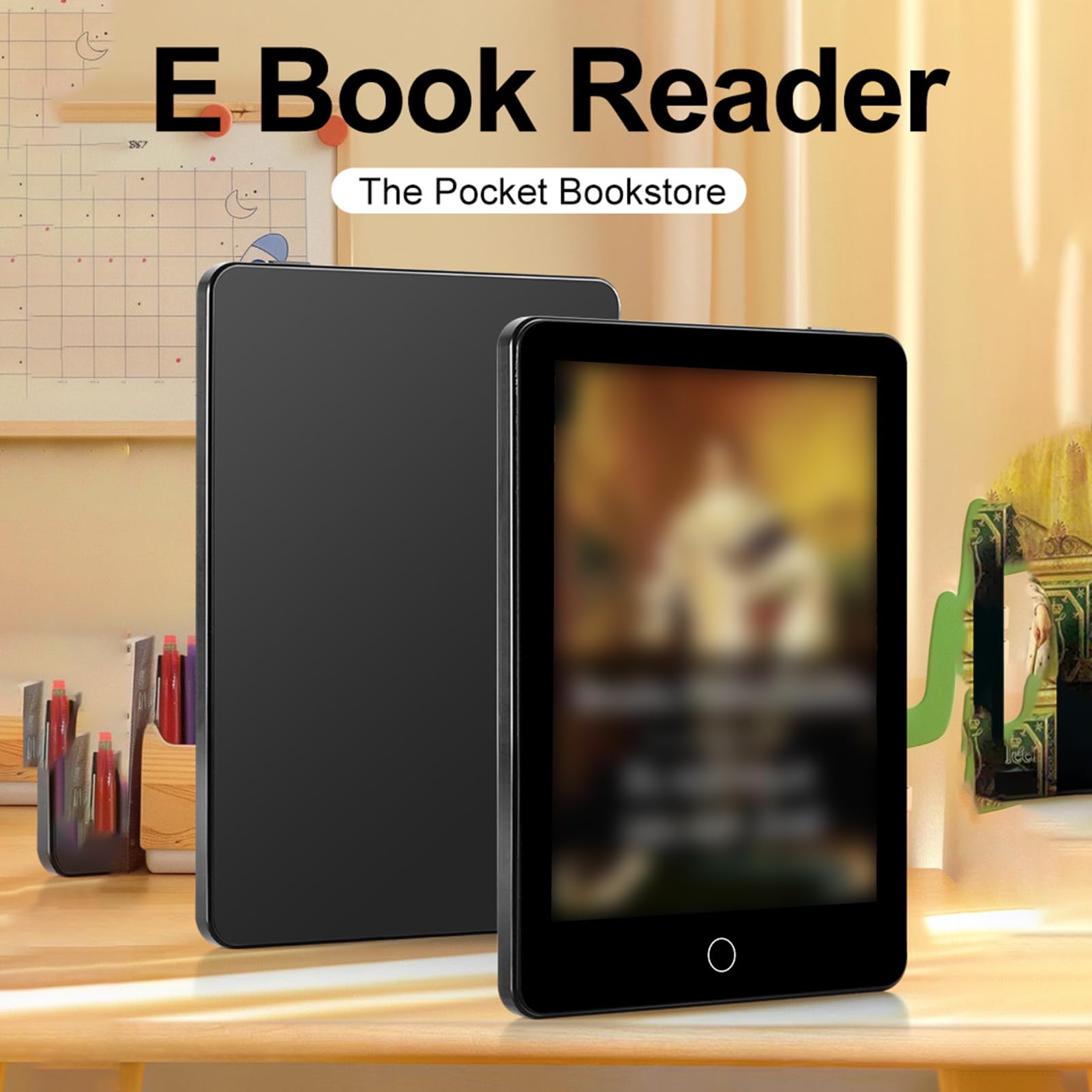 6-calowy Czytnik E-booków z Ekranem z Przezroczystym Elektronicznym Atramentem o Rozdzielczości 300 DPI Przenośny Czytnik E-booków Pamięć 4+64 GB Bateria 2500 MAh Wbudowana (BLACK)