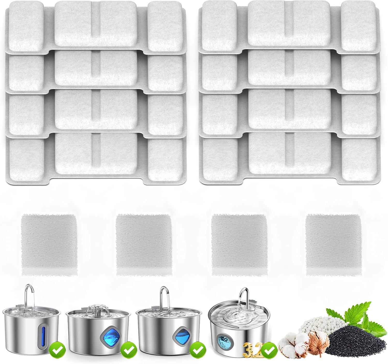 Fuente de Agua para Gatos, 2.2L, Acero Inoxidable, Silenciosa