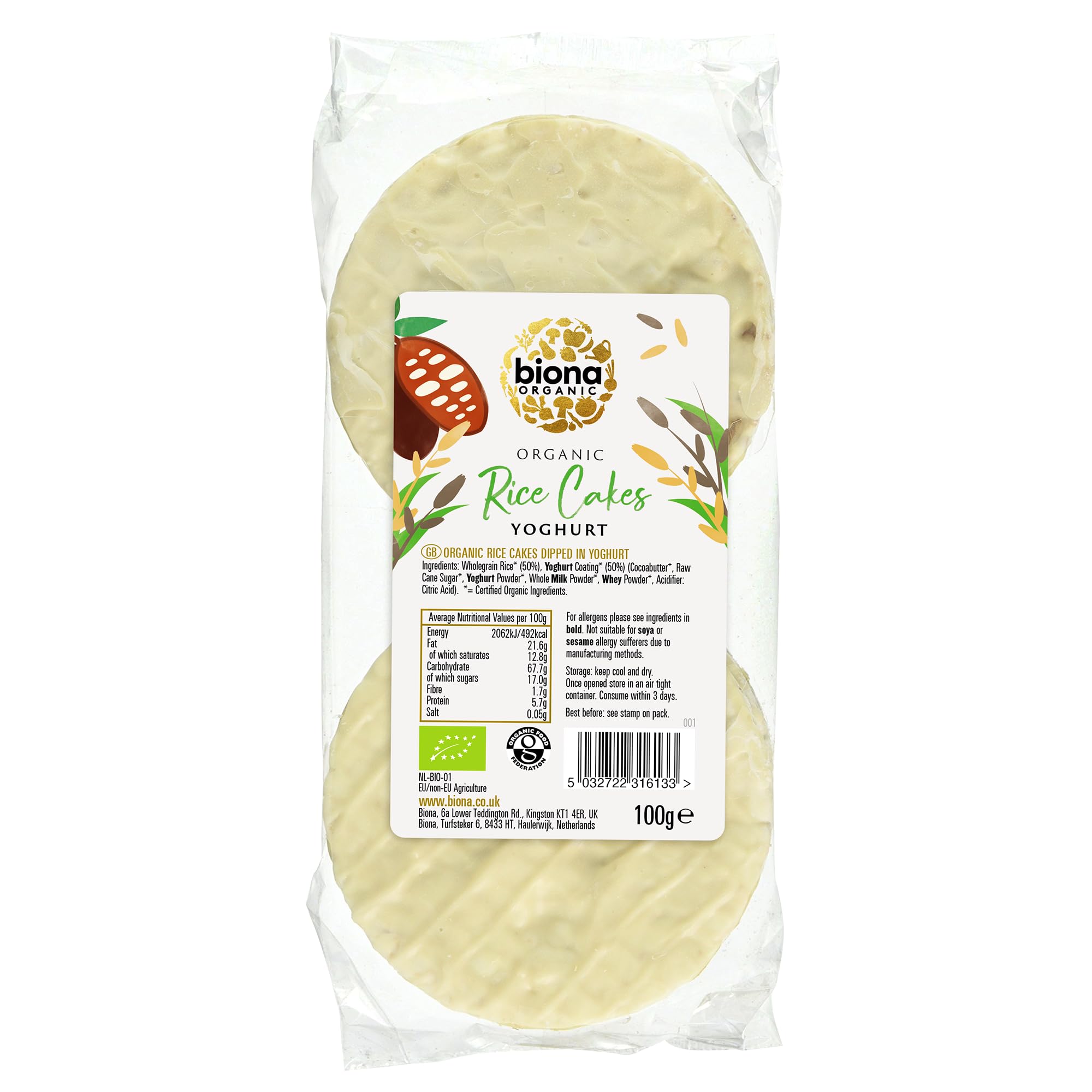 Biona Yoghurt Coated Rice Cakes Organic