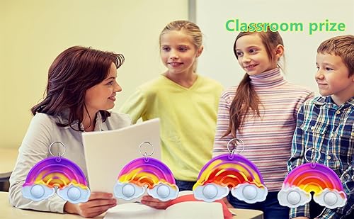 Miniatura 5 de Paquete de 20 mini juguetes para ansiedad con diseño de arcoíris, para autismo, fiesta de cumpleaños, regalos para la escuela, el aula, adultos y