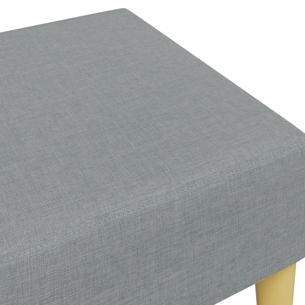Fußhocker, hellgrau, 77 x 55 x 31 cm, aus atmungsaktivem Stoff, Rahmen aus robustem Sperrholz, modernes und kompaktes Design für Sofa oder Liegestuhl, Sitzerhöhung