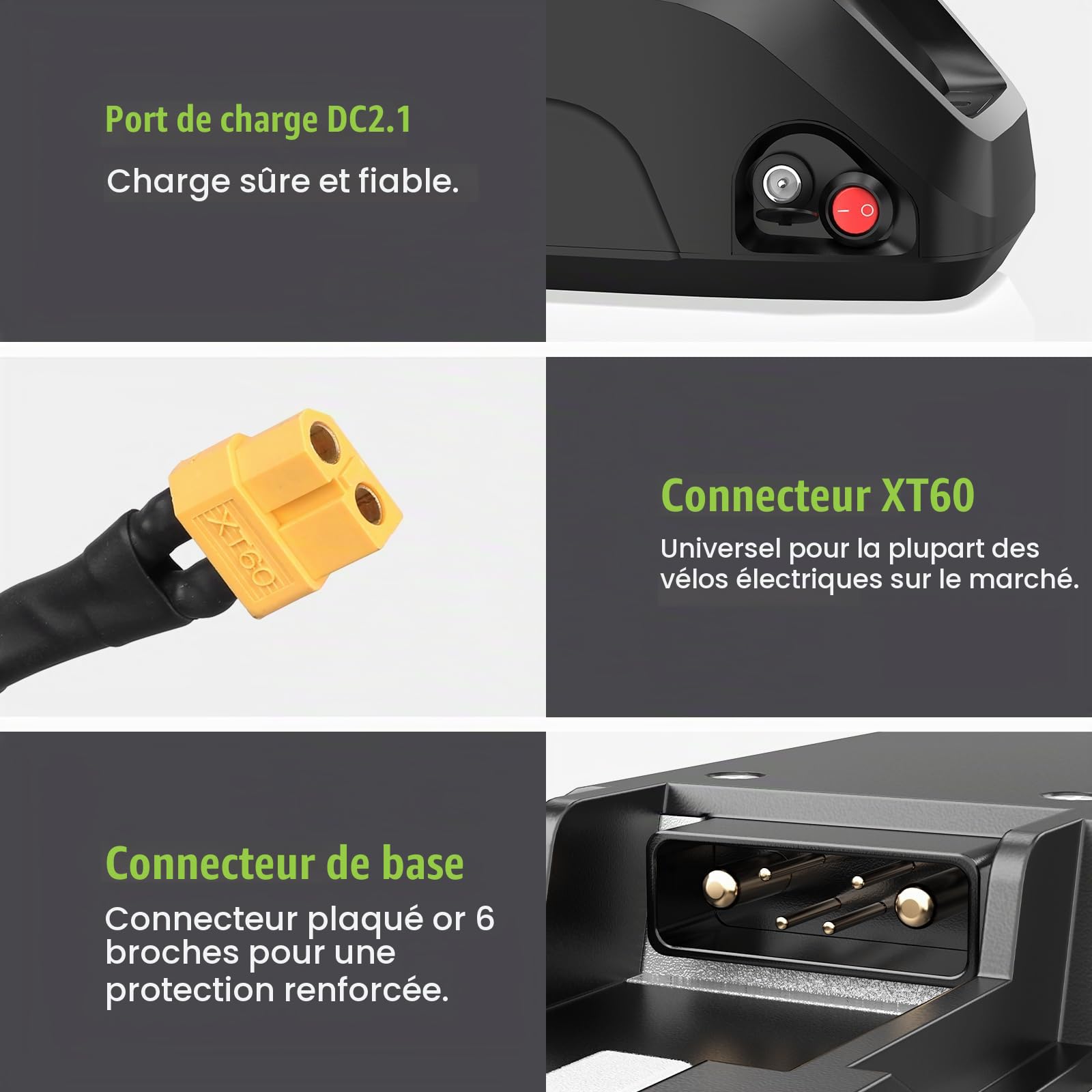 Batterie Vélo Électrique 36V 48V 52V - 13Ah 16Ah 18.2Ah 20Ah 25Ah 30Ah | Varstrom Batterie Cadre/Porte-Bagages Arrière, Compatible Moteurs BAFANG AW & Kits Conversion