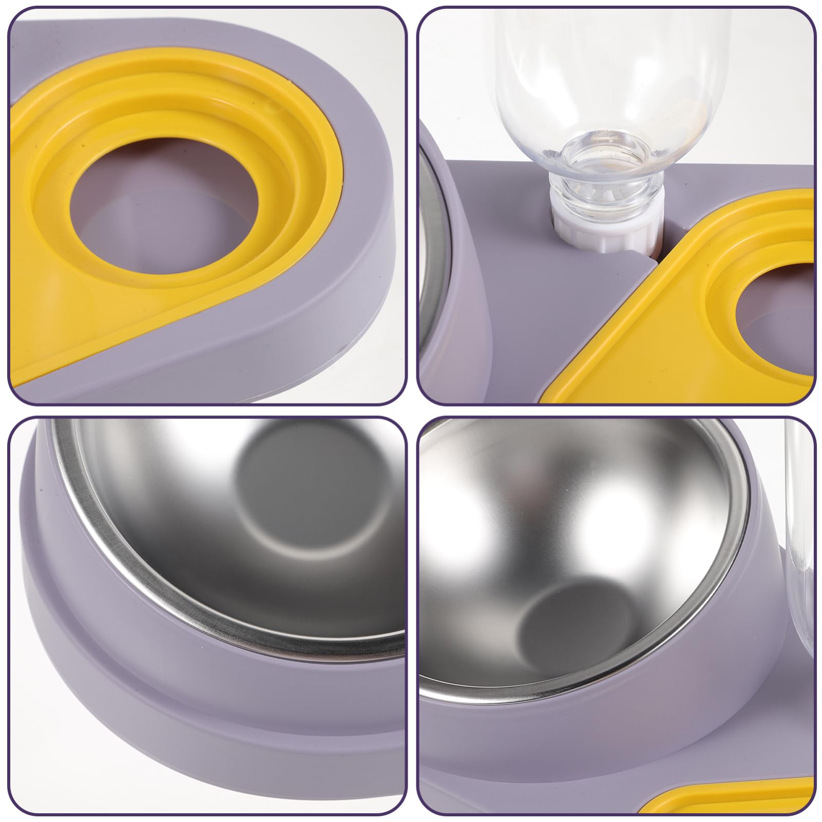 Hemoton Automatic Pet Feeder Water Dispenser Detachable Dog Bowl for Cats Dogs Convenient Pet Feeding with Durable Design Non Slip Base Easy to Grey