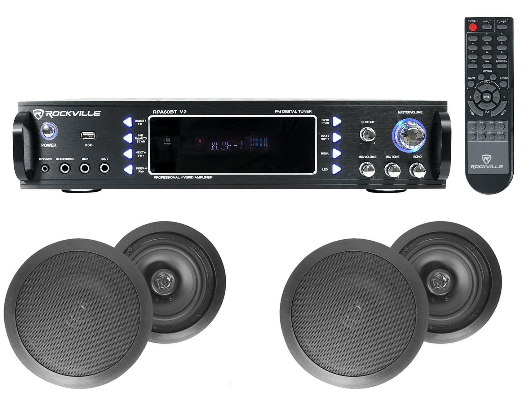 Rockville Audiosavings Bundle: (4) Pair HC655 Black 6.5