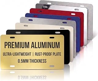 DMSE License Plate (Gold Metallic) Aluminium, US & Canada Size (12x6) | Customizable for Design Work, Standard Plate Size, Crafted from 0.5mm Aluminium, Ideal for Vinyl Application