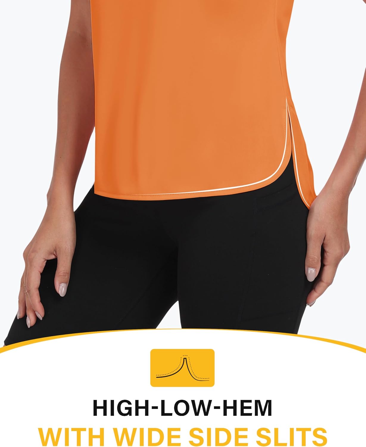 MoFiz Women's Short Sleeve Shirts UPF 50+ Sun Shirt Crew Neck UV Hiking Athletic Workout Moisture Wicking Quick Dry T-Shirts - Image 3