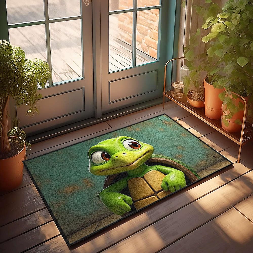 Tapis d'été tortue grand paillasson extérieur motif dessin animé