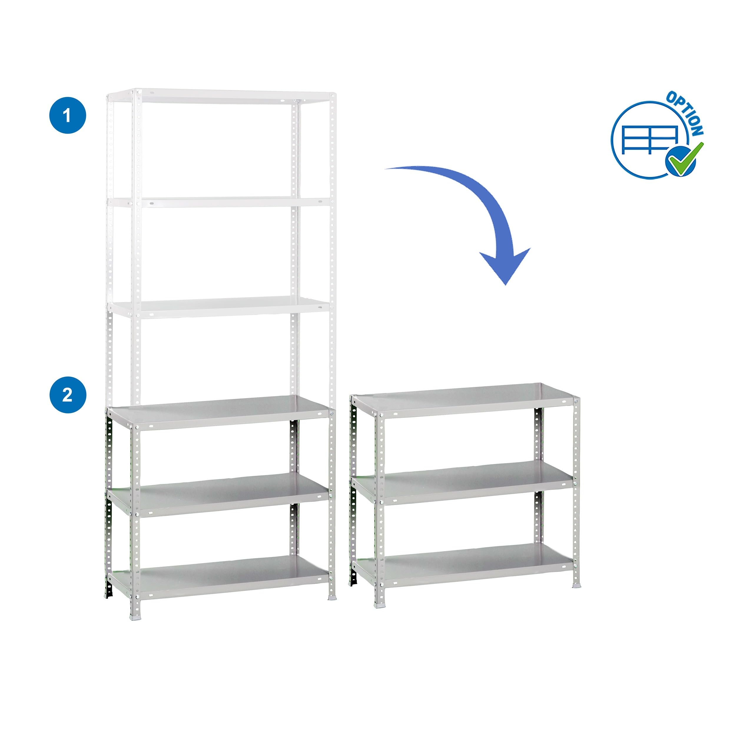 Simon Rack Étagère Métallique 2000x1000x500 mm, 6 Niveaux, Tablettes en Acier, 100 kg par Niveau, Gris – Comfort