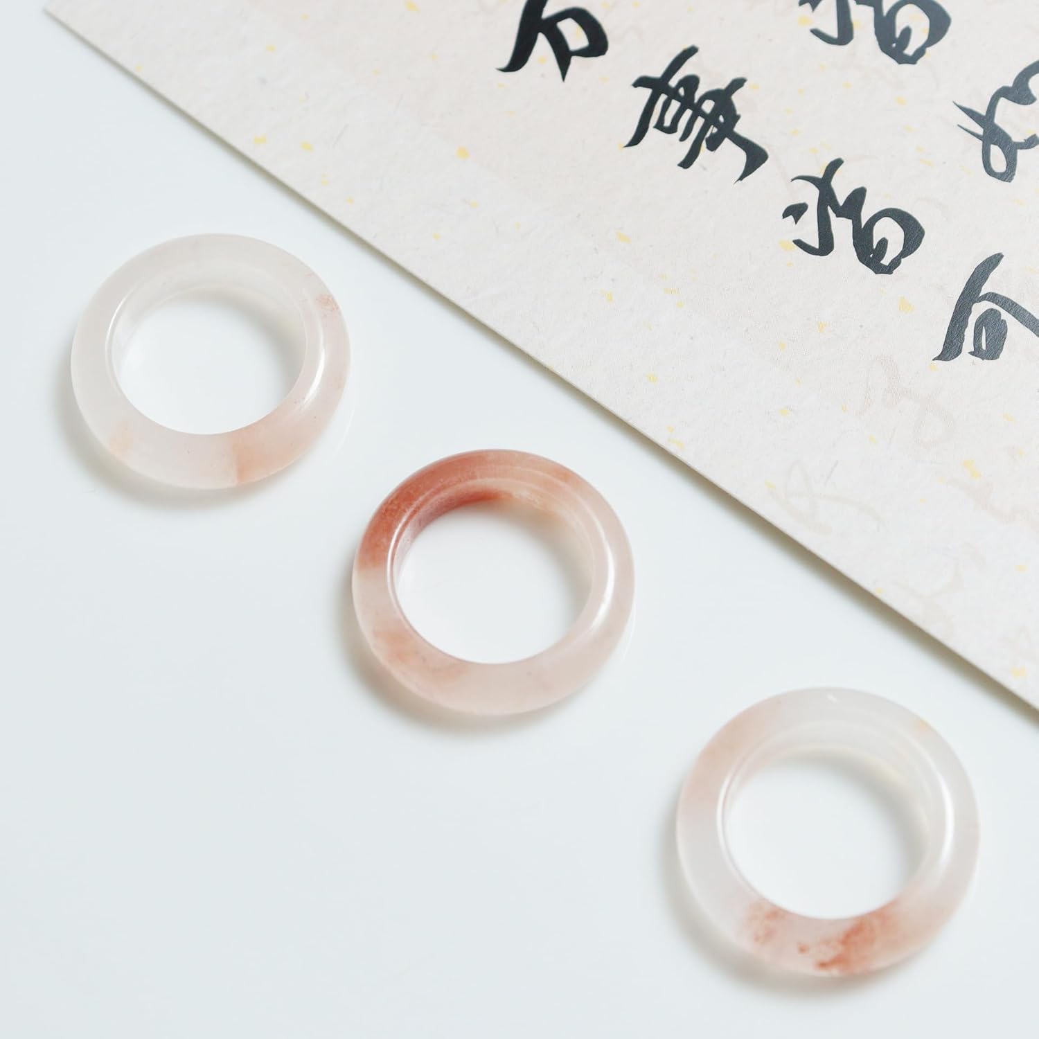 Green Natural Jade Rings Good Luck Jewelry Natural White Jade Ring for Women Men Unisex with Gift Box - Image 4