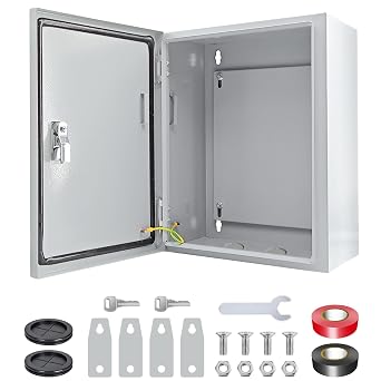 Electrical Box 12 x 10 x 6 Steel Electrical Junction Box,NEMA 4X Steel Enclosure Box,Indoor&Outdoor Electrical Box Waterproof & Dustproof,Wall Mounted Universal,with Lock & Mounting Plate