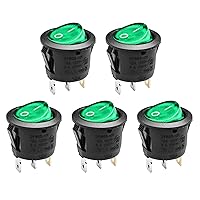 Vista 8 de QTEATAK KCD1 On/Off Pre-Wired 2-Pin 2-Position Snap 10A/125V, 6A/250V Round Boat Rocker Switch-5Pack