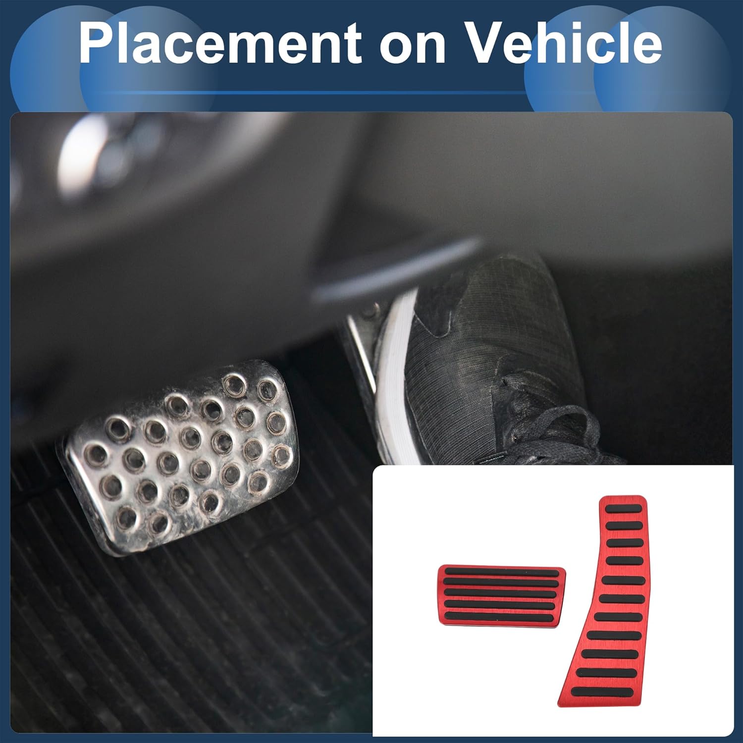 2 Pcs Foot Pedal Pads Foot Accelerator Pedal Covers for Honda Civic 2006-2009 Aluminum Alloy Red