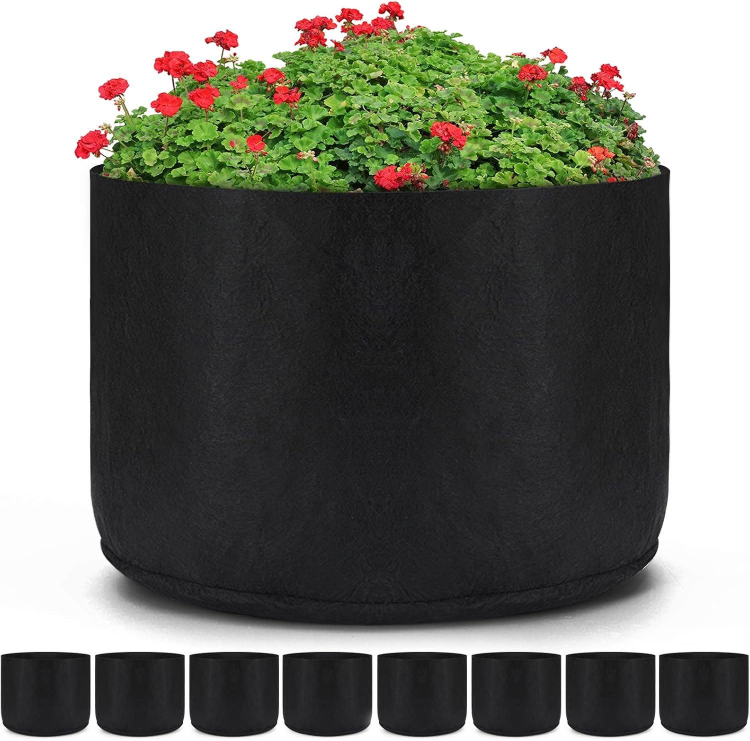 Zubebe 8 Pcs 100 Gallon Plant Grow Bags Large Reusable Planting Pots Nonwoven Fabric Grow Pot Aeration Fabric Garden Bed Outdoor Cloth Garden Containers for Flowers Fruits Vegetables, Black