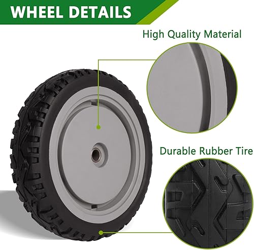 Miniatura 5 de Paquete de 2 ruedas de transmisión delantera para cortacésped reemplaza MTD Troy-Bilt 734-04018,734-04018C, 734-04018B, 734-04018A