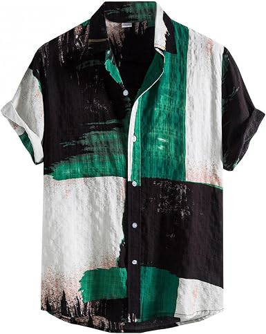 Amazon.com: Camisas vintage para hombre a rayas de manga corta hawaiana  camisa de verano abotonada camiseta de ajuste relajado casual playeras :  Ropa, Zapatos y Joyería