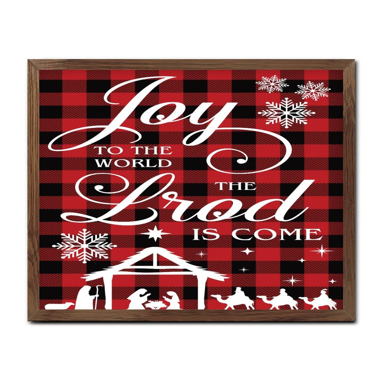 Cadeau de 40,6 x 50,8 cm : décoration murale vintage en bois chrétienne Joy to the World