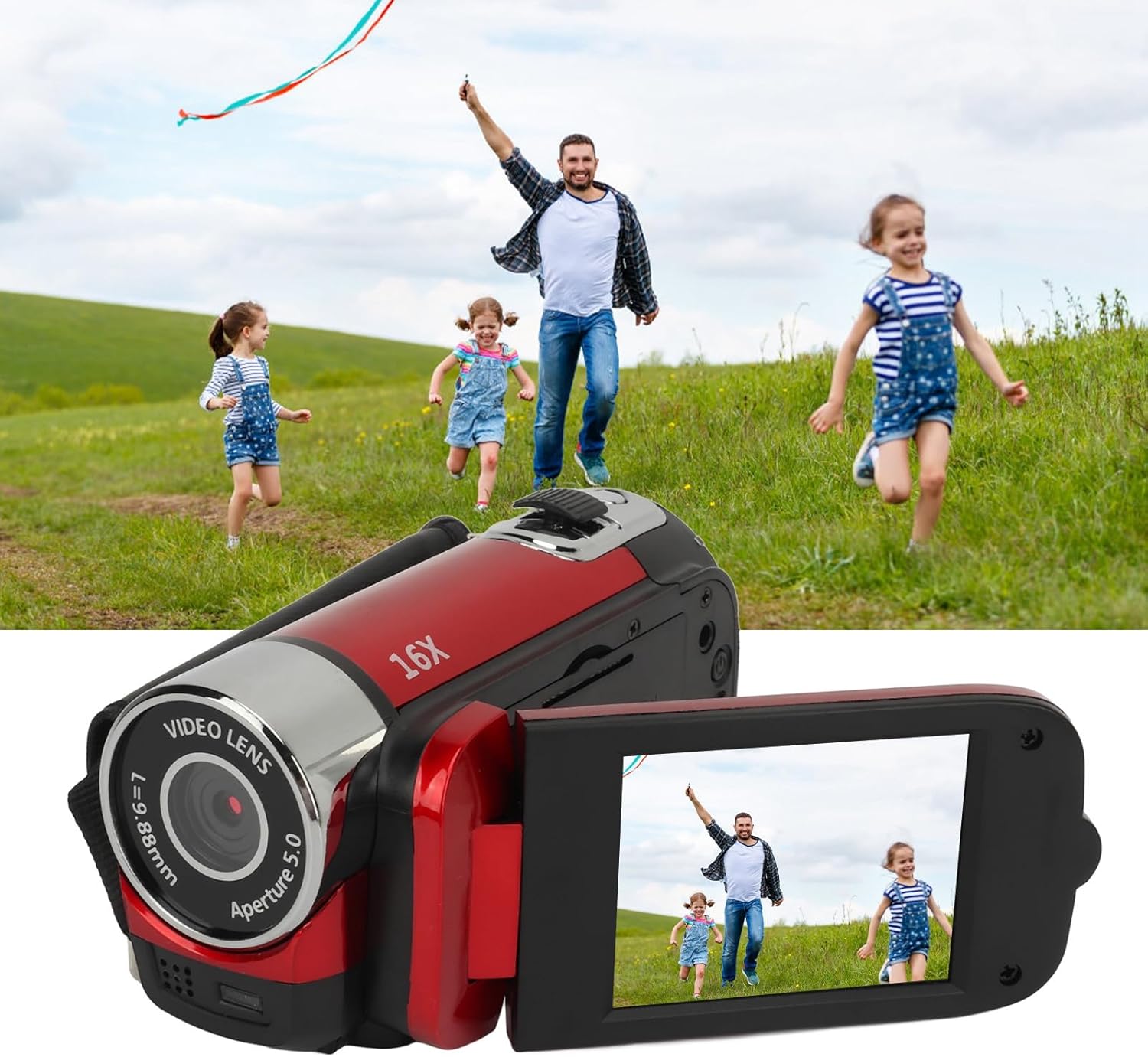 Vintage Camcorder 16MP 1080P Digital Video Camera with 2.4 Inch Rotatable Screen 16X Zoom HD Recorder Fill Light for Teens Beginners Adults - Image 6