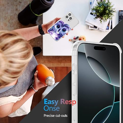 Vista 491 de Roemary Funda púrpura para iPhone 14 Pro Max con diseño de caballo azul, patrón de acuarela con protector de pantalla