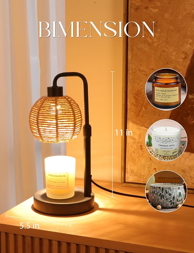 Lámpara Calentadora de Velas con Temporizador y Dimerizable, Estilo Boho miniatura 4