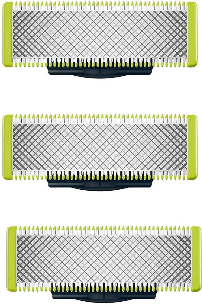 Cuchillas de repuesto Philips OneBlade originales, para afeitadora eléctrica y recortador OneBlade, acero inoxidable duradero, recortar, perfilar y afeitar, 3 paquetes, modelo QP230/50