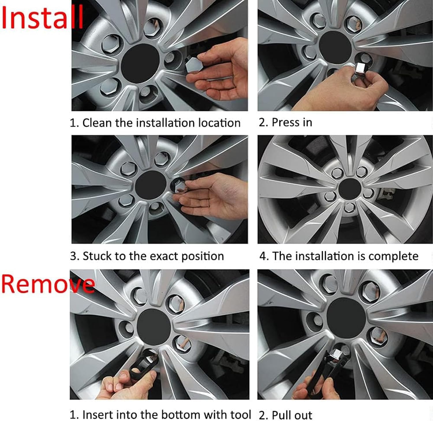 Wheel Nut Covers Car for Audi RS Q8 RSQ8 (4M) 2020 2021 2022 2023 2024, 20Pcs Universal Lug Bolt Caps Hub Screw, Rust-Resistant Protecting Decorating Accessories for Most Models