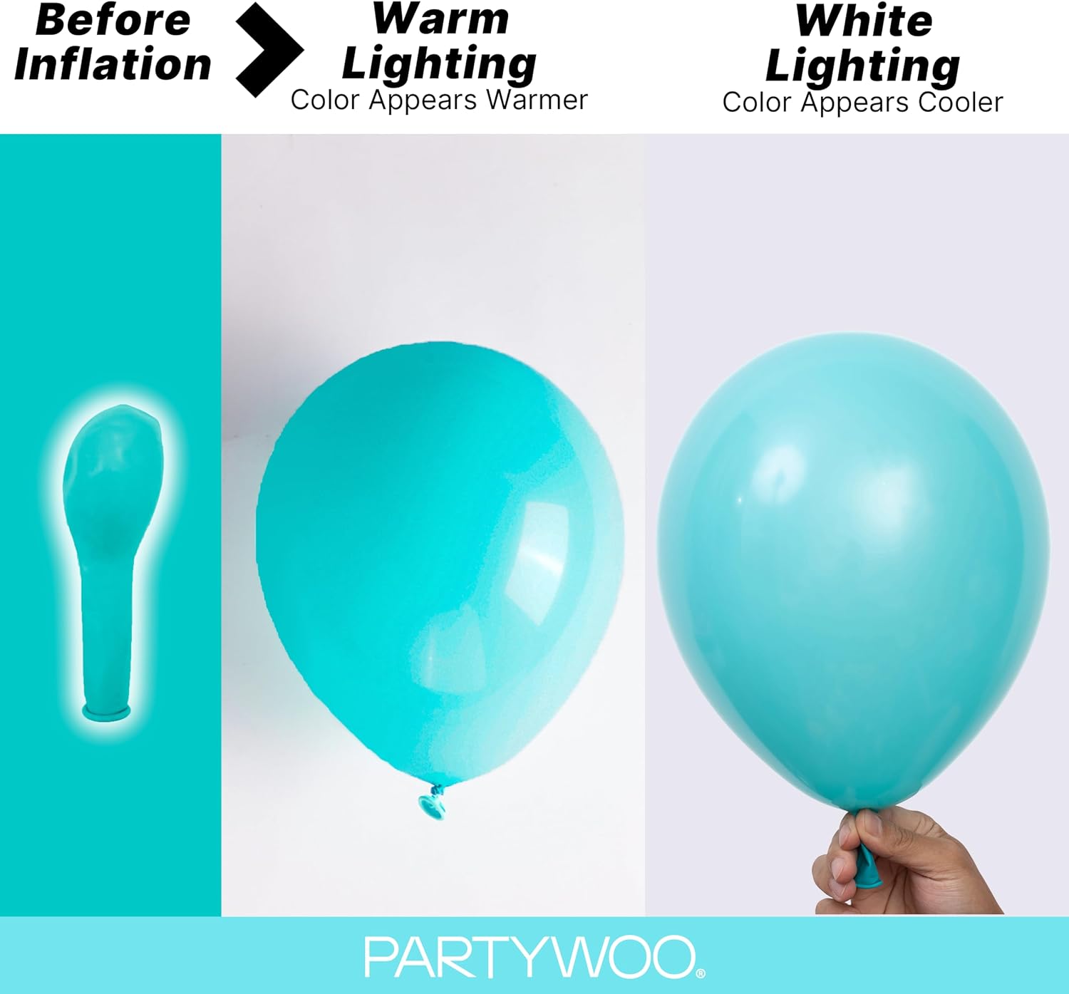 PartyWoo Teal Balloons 140pcs Different Sizes Pack of 18 12 10 5 Inch Turquoise Dark Teal Balloon Arch Kit for Baby Shower Gender Reveal Graduation Mermaid Birthday Pool Party Decorations Blue-Y69 thumbnail