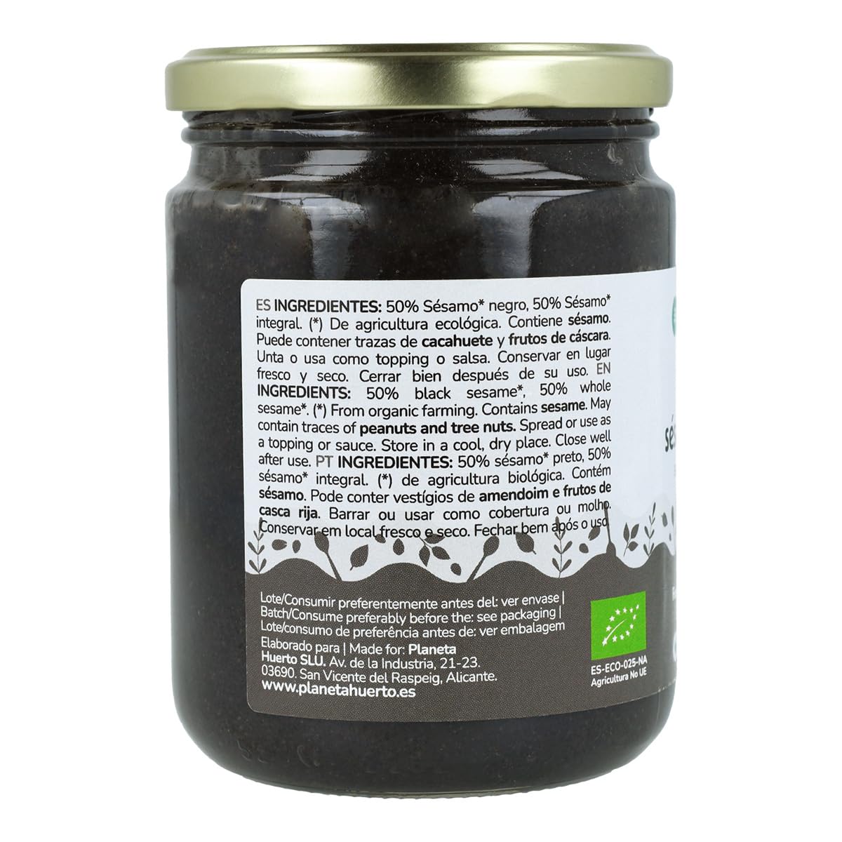 Tahín Sésamo Negro ECO Planeta Huerto 350 g