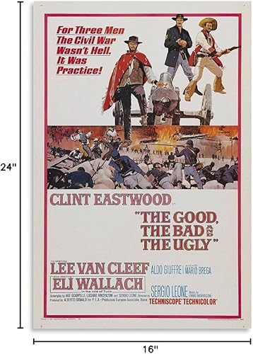 Vista 6 de QMena Póster retro de The Good The Bad And The Fey, póster impreso de alta definición y pósteres de arte de pared impresos en lienzo que se utilizan