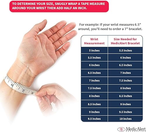 Miniatura 5 de MEDICALERT Foundation Classic Medical ID Bracelet for Men and Women with Free Custom Engraving