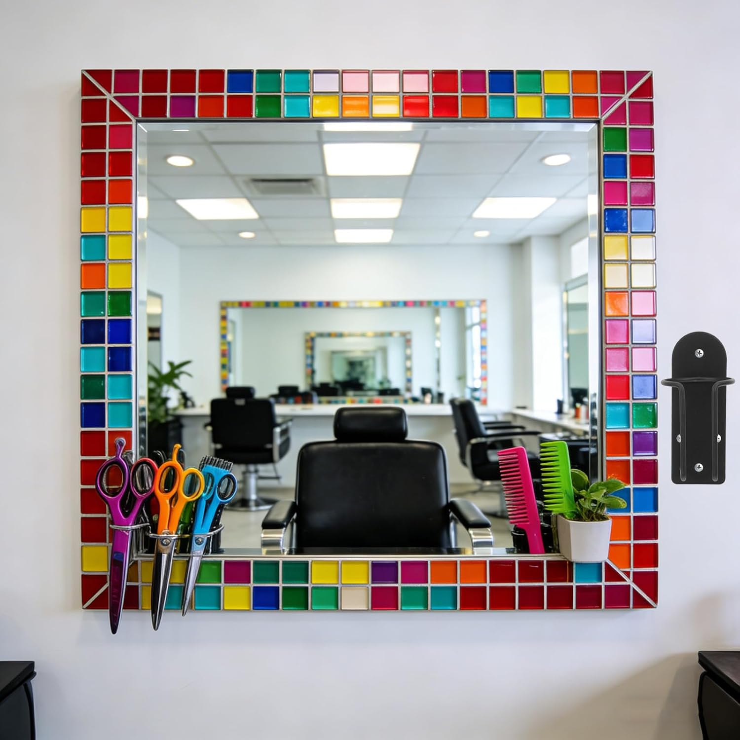 FRCOLOR Wall Mounted Hair Clipper Holder Stand for Barber Shops and Salons