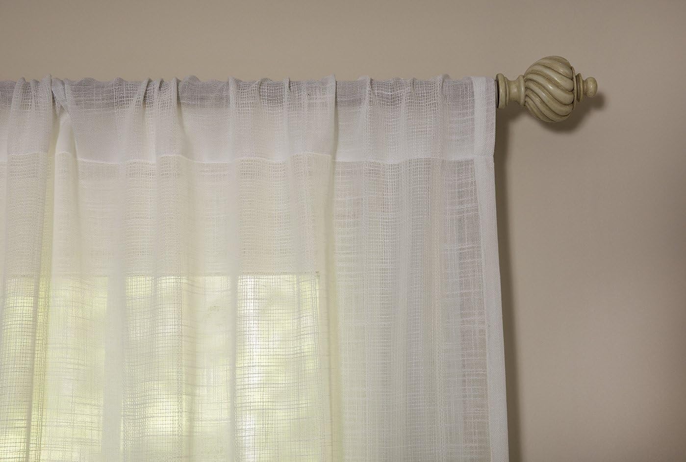 Manor Luxe Sandy Beach Sheer Rod Pocket Window Curtain, Single Panel, 52 x 84