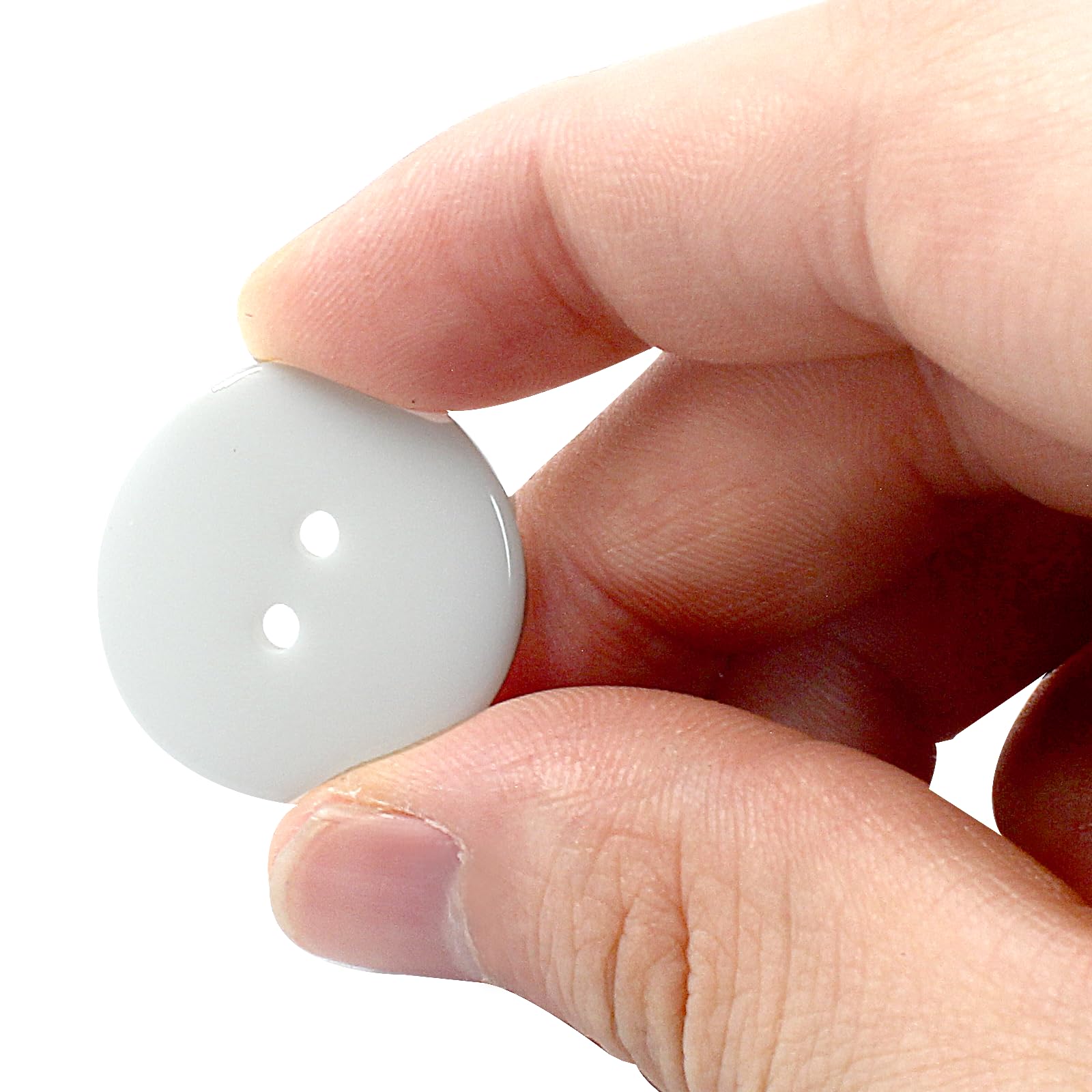 AjorCrafts® 50pcs 15 White Pearlescent 2 Holes Round Resin Sewing