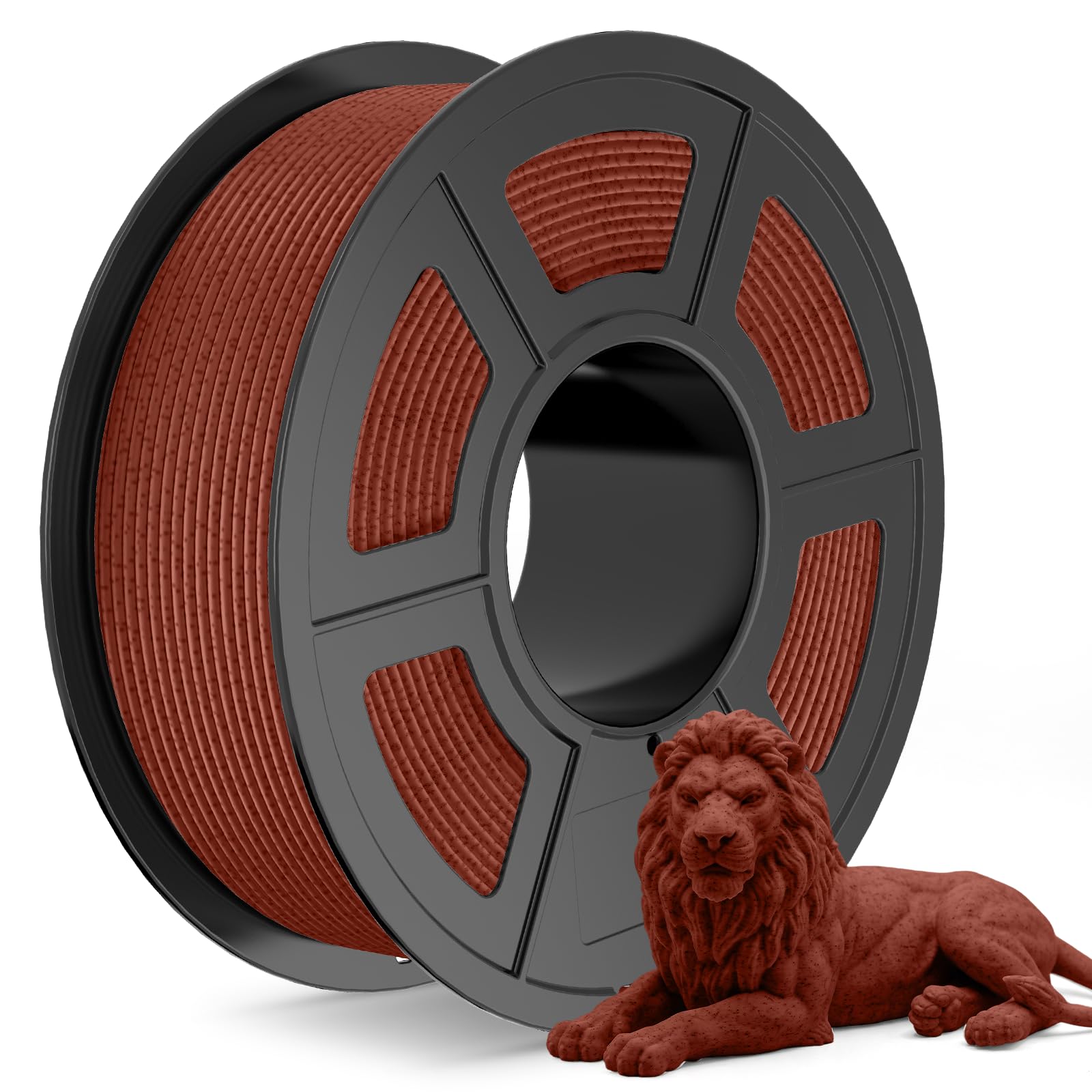 JAYO PLA Marbre Filament 1.75mm 1.1KG, Imprimante 3D Filament PLA Marble, 600 mm/s Haute Vitesse PLA Filament, Facile à Imprimer,Marble PLA Rouge