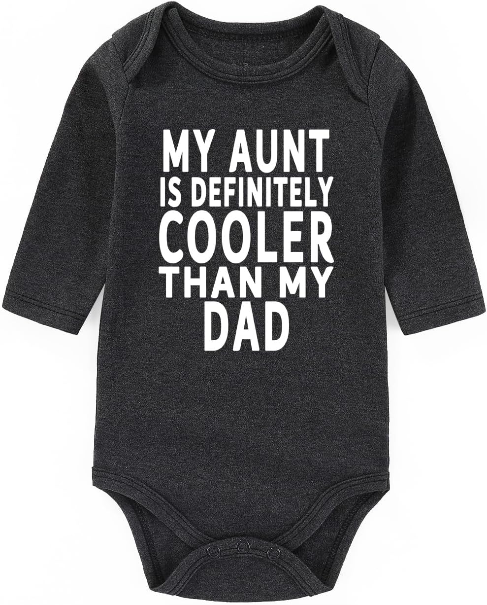 My Aunt Is Cooler Than My Dad Baby Outfits Aunties Bestie Baby Clothes Girl Boy Funny Baby Bodysuits Gifts